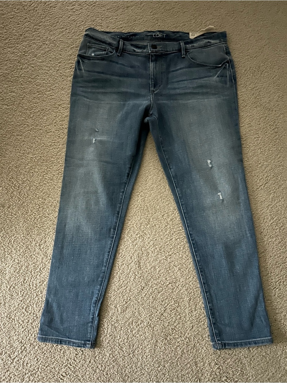 NWT LOFT Women's Distressed Skinny Jeans - Blue